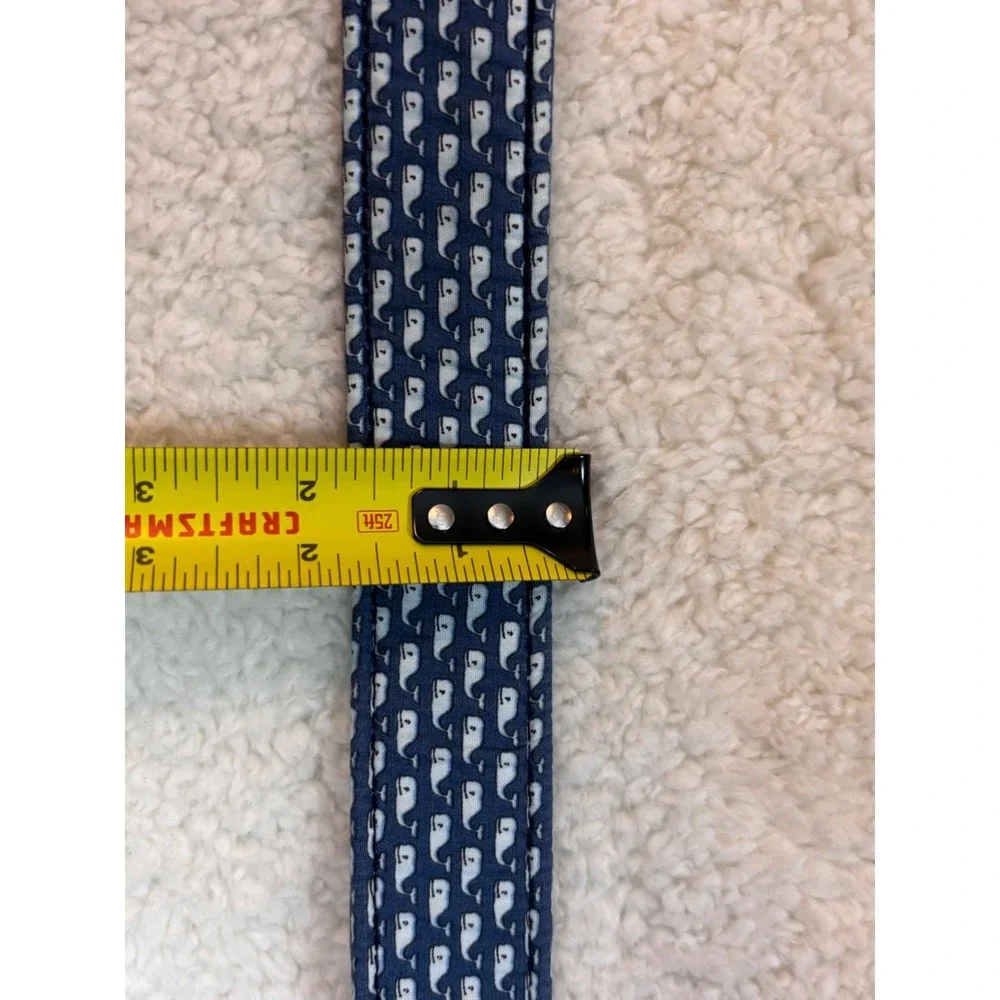 Vineyard Vines D-Ring Belt Unisex Small Navy Blue White Whale Logo Cotton Preppy